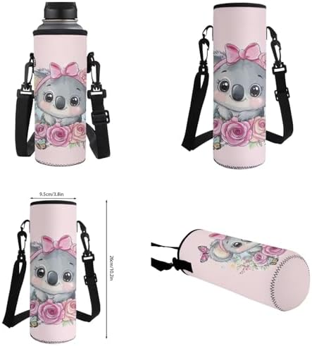 Teen's Backpack 4Pcs, Aesthetic Travel Daypack Set of 4 Include Lunch Box Pencil Case Cup Sleeve Large Capacity & Portable Daypack 4Pcs for Elementary School Cartoon Koala - Image 2
