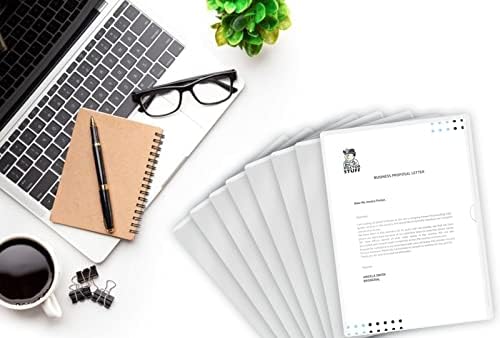 White Vinyl Folders, Heavy Duty Plastic Folders with Clear Front Pocket, Doctor Stuff, Letter Size L-Type Document Holder for Home, Office and Medical, Pack of 100 - Image 5