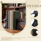 Junkin 2 Pcs Decorative Distressed Duck Head Bookends Rustic Vintage Bookend 4.25 x 3 x 5.75 Inch Resin Heavy Duty Book Stopper for Bookshelf Home Office Library Desk Decor Housewarming Birthday Gift - Image 3