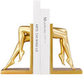 Gold Legs Sculpture Bookends for Shelves, Modern Resin Book Ends Decorative by Unknown