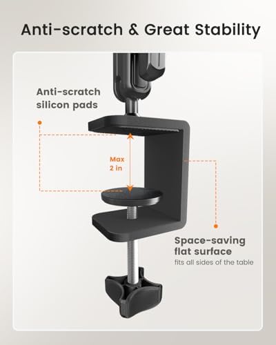 CAMBOFOTO 33" Magic Arm Phone Desk Clamp, Overhead Camera Mount, Boom Arm - Image 5