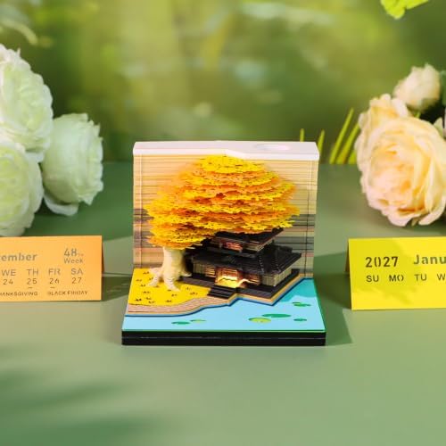 2027 3D Paper Carving Desk Calendar With LED Light - Image 4