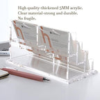 HeZone Business Cards Holder Display for Desk, Clear Acrylic Multiple 3 Tier 6 Slot Business Card Stand, Holds 300 Cards-1 Pack (6 Slots-H) - Image 7