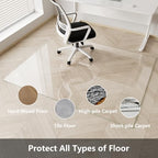 Koonmi Glass Chair Mat for Carpet, 32"x54" Thick Office Chair Mat - Image 5