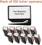 Promotional Business Card Letter Openers, Black, 100 Pack - Image 2