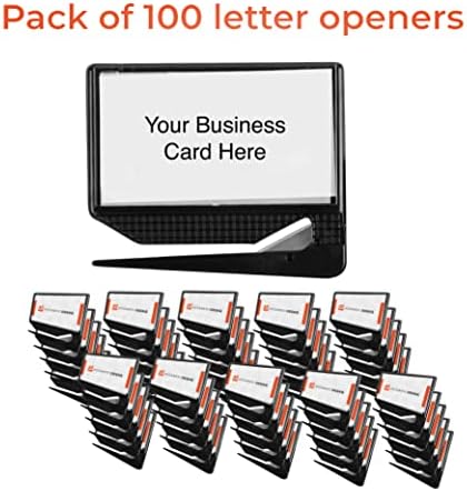 Promotional Business Card Letter Openers, Black, 100 Pack - Image 2