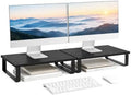 XINYAO 2 Pack Monitor Riser for Desk, Wood and Steel, 16*12*3 inch, Black by XINYAODirect