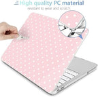 MEEgoodo 4-in-1 Printed Case for MacBook Neo 13 inch 2026 Release Model A3404, Laptop Hard Shell Cases with Keyboard Skin & Screen Protector & Webcam Covers, Pink & Polka Dots - Image 3