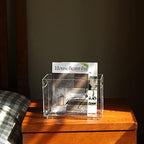 Crystal Clear Acrylic Magazine Holder,Space Saving Magazine Rack, Book Basket, Storage Organizer Bin for Living Room, Bathroom, Home Office, Newspapers - Image 6