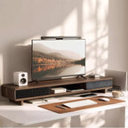 Dual Monitor Stand Riser with Storage Drawer for Desk Organization by UniAbodeDesign