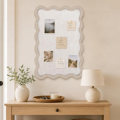 Scalloped Felt Bulletin Board 36"x24", Decorative Pin Board for Wall - Image 2