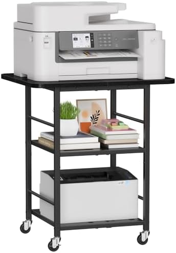 Snughome 3-Tier Printer Stand with Shelf，23.6" Large Rolling Printer Cart by Snughome
