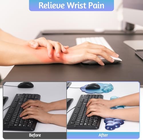 2 in 1 Gel Cloud Wrist Rest Set for Keyboard and Mouse - Office Accessories - Image 5