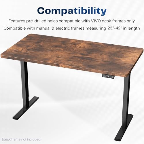 VIVO Rustic Vintage Brown 43 x 24 in Solid Table Top, DESK-TOP43N - Image 4