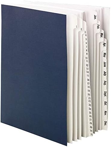Smead Desk File/Sorter, Daily (1-31) and Monthly (Jan-Dec), 43 Dividers, Letter Size, Dark Blue (89235) by SMEAD