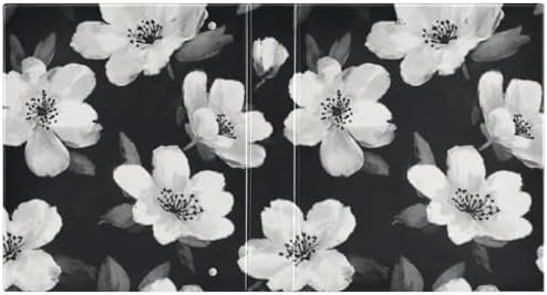 3 Ring Binders 1.5 Inch Clear View Three Ring Binders Versatile Black White Flowers Binder for Work School Office Supply 1 Pack - Image 2