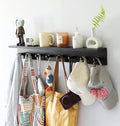 Entrance Coat Rack ，Coat Hooks, Wall-Mounted Wooden Hook Rack, Wall-Mounted Shelves are Very Suitable (Black Color Finish—A-2) by CreatedOn2005