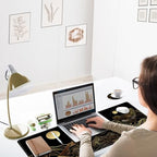 ARTSO Large Mouse Pad Keyboard Wrist Rest Combo, Ergonomic Mouse Pad with Wrist Support, Extended Non-Slip Desk Mat Protector, 4-in-1Set Desk Blotter for Office Home, Golden Sun Mountain - Image 4