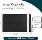 10 Pack Accordion File Organizer, 13 Pockets, Black - Image 4