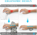 Gel Cloud Keyboard and Mouse Wrist Rest, Cute Wrist Support and Arm Support Keyboard Rest for Keyboard and Mouse Typing Pain Relief，Suitable for Office/Computer/Laptop/Gaming (Gray) - Image 2