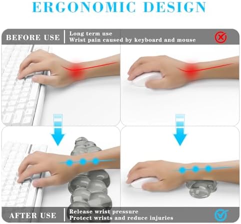 Gel Cloud Keyboard and Mouse Wrist Rest, Cute Wrist Support and Arm Support Keyboard Rest for Keyboard and Mouse Typing Pain Relief，Suitable for Office/Computer/Laptop/Gaming (Gray) - Image 2