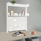 Desk Organizer Shelf with Pegboard, Multipurpose Clamp On Countertop Hutch Bookshelf, Desktop Bookshelf Storage Shelves for Home Office Dorm - Image 5