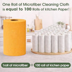Reusable Microfiber Cleaning Cloth Roll - 100 Pack, 12"x12" Washable Tear-Away Paper Towels, Lint-Free & Streak-Free Rags for Kitchen, Glass, Cars, Electronics, Workshop and Garage(Tangerine Yellow) - Image 3