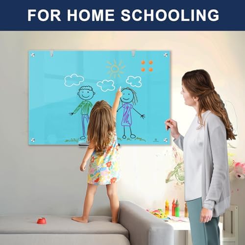 TSJ OFFICE White Board for Wall - 36" x 24" Blue Glass Board 3 X 2 FT - Image 5