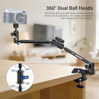 NEEWER Basics Magic Arm Table Stand, 55 cm Microphone Arm Overhead Mobile Phone Holder Desk with 1/4" 3/8" Threads for ARRI, for DSLR Action Cam Webcam Mic LED Light for Video Reinforcement, UA061 - Image 3