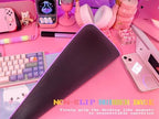 JMIYAV Pink RGB Gaming Mouse Pad Kawaii Mouse Mat 31.5x12 Inch PC XL Large Extended Glowing Led Light Up Desk Pad Non-Slip Rubber Base Computer Cute Desk Accessories Gaming Setup Purple Moon Bunny - Image 4