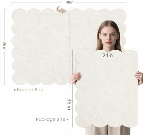 Scalloped Bulletin Board 48x36 inches, Decorative Felt Pin Board for Wall - Image 2