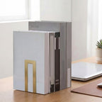 Chunful Metal Bookends, 12 Pcs, Gold, Square - Image 2