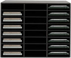 24 Slot Mail Sorter Organizer, Wood Literature Organizer Student Mailbox for Classroom, Desktop File Paper Storage Rack for Office Home School - 29" L×11.9”W×23.5“H (Black, 24-Compartment-B) - Image 3