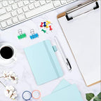 feela 15 Pack Pocket Small Notebooks Bulk, Mini Cute Memo Notepads Hardcover College Ruled Lined Journals with Pen Holder for Women Girls Office School, with 15 Black Pens, 3.5”x 5.5”, A6, Sky Blue - Image 4