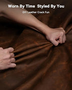 YSAGi Leather Desk Mat, 31.5"x15.8"Real Leather Desk Pad,2mm Thick Desk Blotter with Stiched line,Oil-Wax Feel Mouse pad and Self-Healing Laptop Pad for Home & Office(Classic Dark Brown) - Image 3