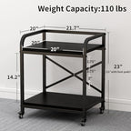 2 Tier Large Printer Stand, 20 x 20 Inches Printer Table with Storage Shelf, Rolling Printer Cart with Wheels for Home Office, Scanner Fax (Black) - Image 4