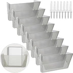 Colarr 8 Pcs Wall File Holder Organizer Plastic Wall Mount Mail Organizer with Screws Single Pocket Hanging Folder Paper Magazine Holder for Walls Office Home Classroom(Gray) by Colarr