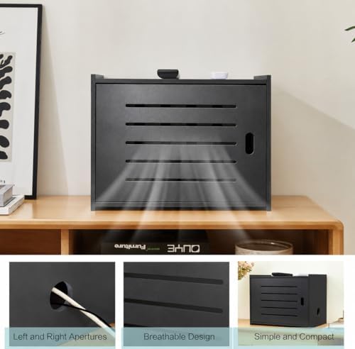 WiFi Router Storage Cabinet, Router Cabinet-(Black) - Image 3