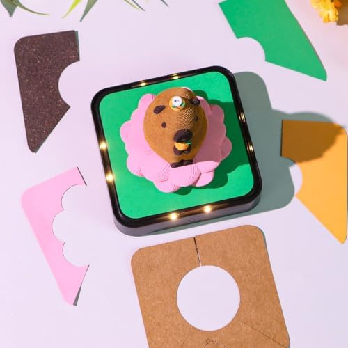 3D Calendar 2027, 3D Memo Pad Art Sticky Notes, Time Piece Calendar 2027, Creative Weekly Notepad with Light, Paper Carving Art Desktop Gift for Christmas Birthday Anniversaries (Capybara 2027 Calendar) - Image 4