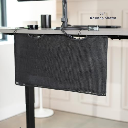 VIVO Black Under Desk 30 in Cable Management Sleeve, DESK-SKIRT-30 - Image 2