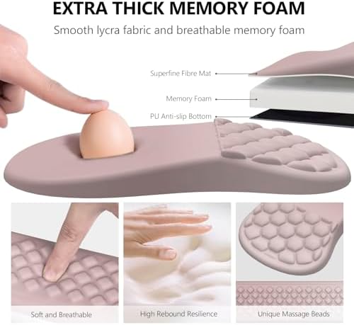Ergonomic Mouse Pad Wrist Support, 2 in 1 Keyboard Wrist Rest Set - Image 3