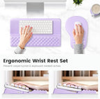 Ospelelf Ergonomic Mouse Pad and Keyboard Stand Wrist Rest Set, Memory Foam Comfort, Pain Relief for Typing, Office Desk Accessories, Purple - Image 2