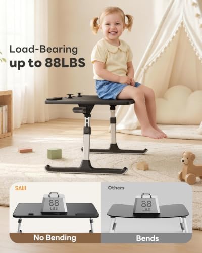 SAIJI Height & Angle Adjustable Lap Desk Laptop Stand for Bed - Image 4