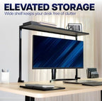 VIVO Black Clamp-on 38 in Overhead Desk Shelf Mount, DESK-SHELF38-B - Image 4