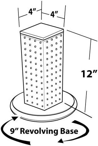 Azar Displays 700220-CLR Pegboard 4-Sided Revolving Counter Display, Clear Translucent Color - Image 2