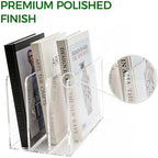 Acrylic Magazine File Holder, 3-Section A4 Desk Organizer - Image 3