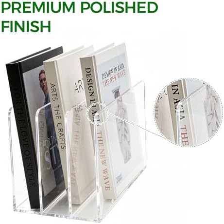 Acrylic Magazine File Holder, 3-Section A4 Desk Organizer - Image 3