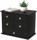 Oak Desk Organizer with Drawers, Durable Wooden Desktop Storage Box by JNFUZ