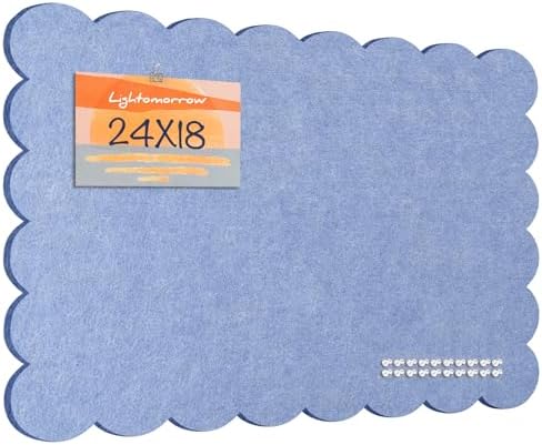 Scalloped Bulletin Board 24x18 inches, Decorative Felt Pin Board for Wall by Lightomorrow