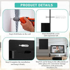 Suzile 2 Pcs 48 Business Card Holder Wall Mount 24 pockets each Business Card Display Wall with Hanging Hardware Acrylic Business Multiple Sticker Display for Office Home, 17.7'' x 15.7'', Black - Image 3